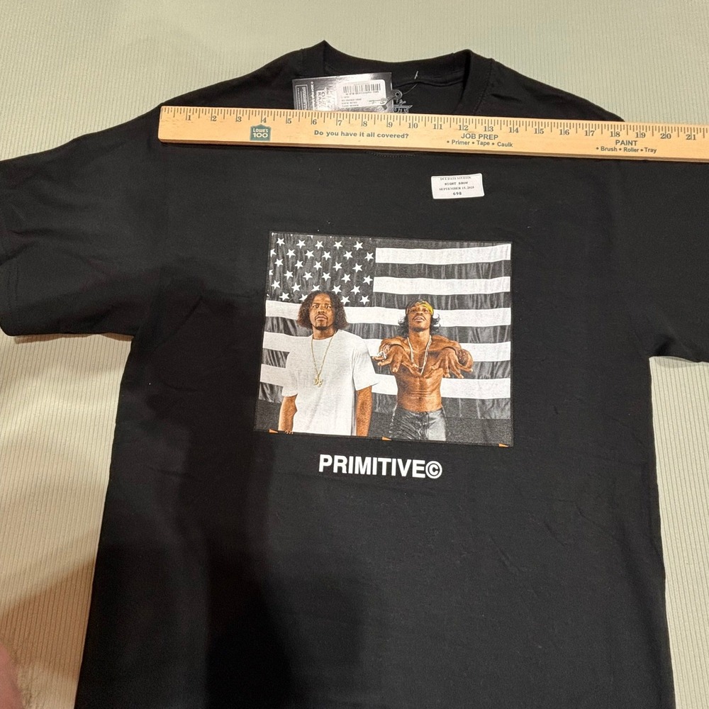 Primitive Skateboarding Outkast USA Flag Graphic Black T Shirt Mens Size Medium - Picture 7 of 9